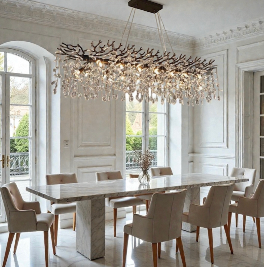 Linea Rectangular Crystal Chandelier