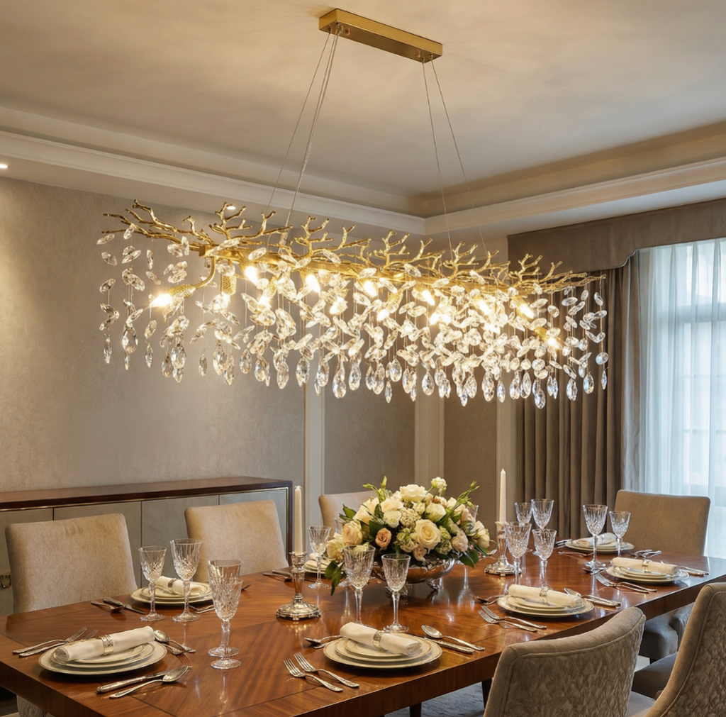 Linea Rectangular Crystal Chandelier