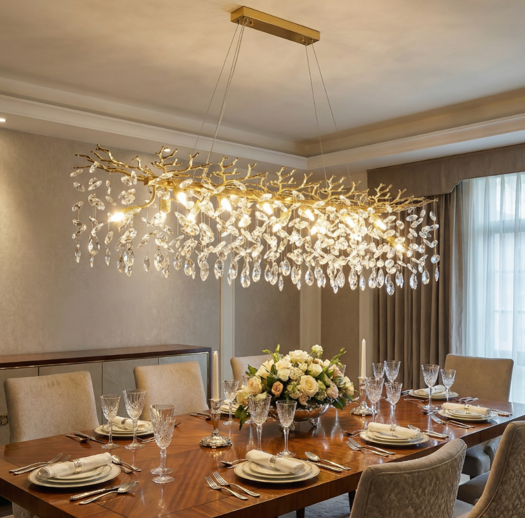 Linea Rectangular Crystal Chandelier